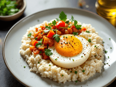 Boiled Egg with Salt and Pepper
